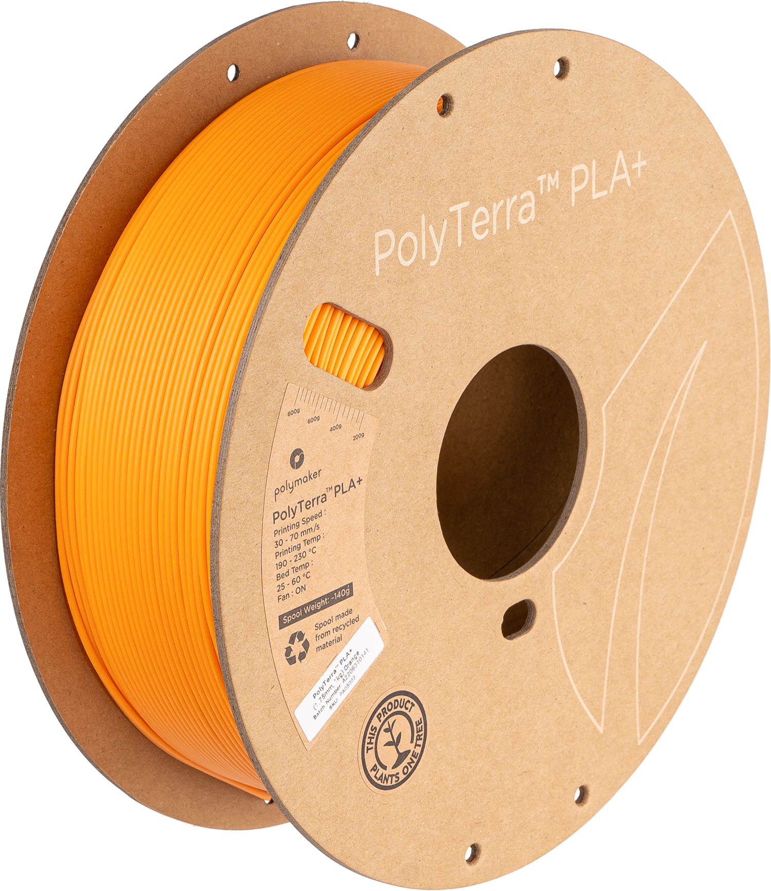 Cívka filamentu PLA+ saténová oranžová, Polymaker, 1,75 mm