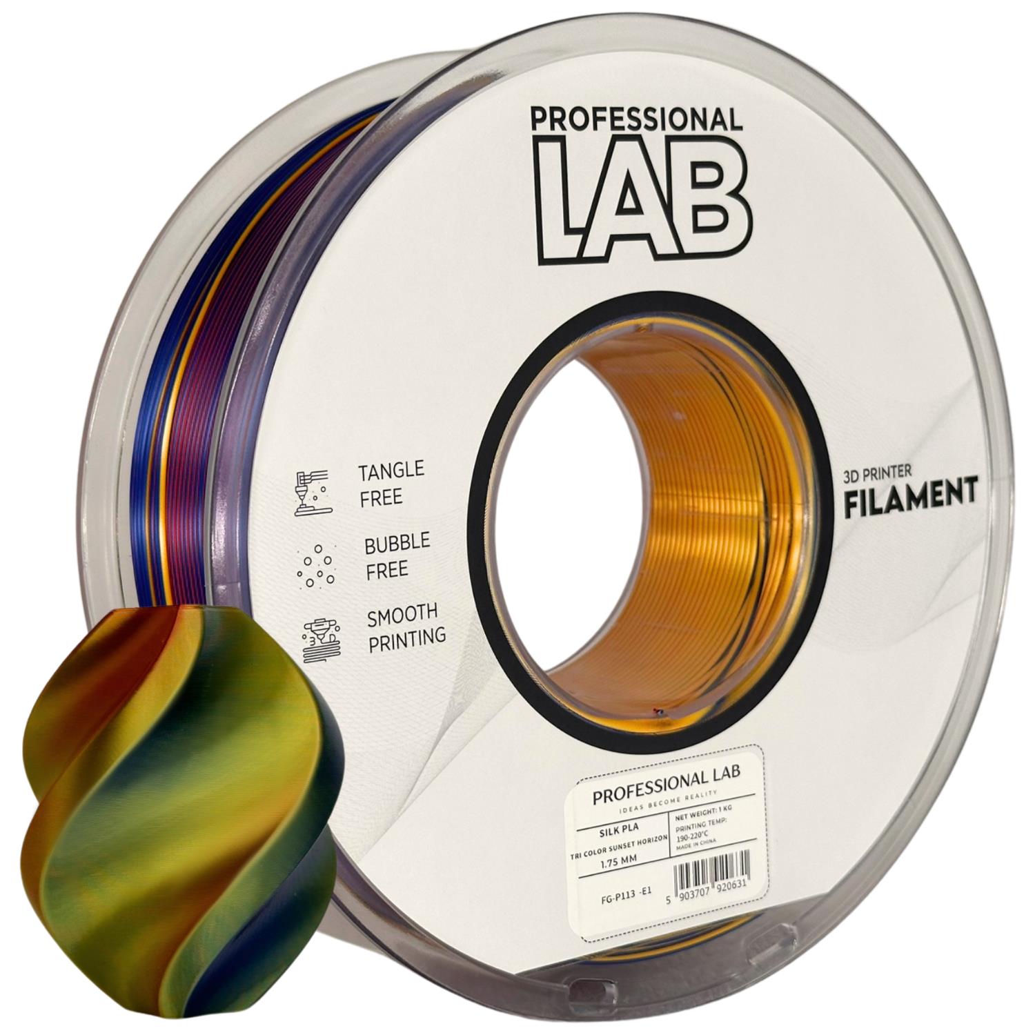 Cívka filamentu Silk PLA Tri Color Sunset Horizon, Prof. Lab, 1,75 mm