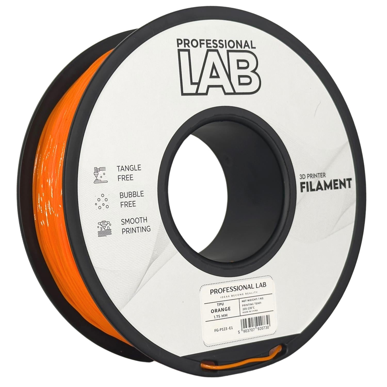 Cívka filamentu TPU oranžová, Prof. Lab, 1,75 mm