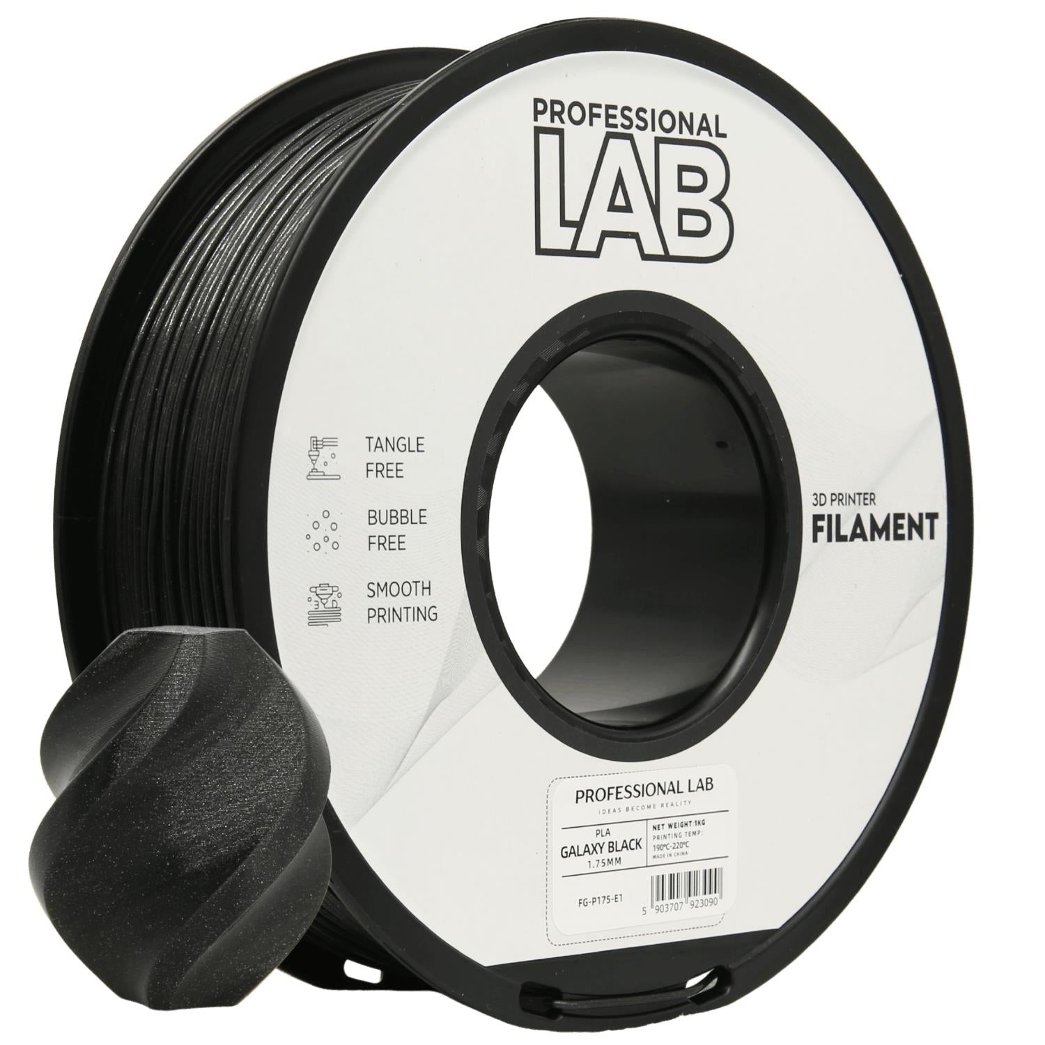 Cívka filamentu PLA Galaxy černá, Prof. Lab, 1,75 mm