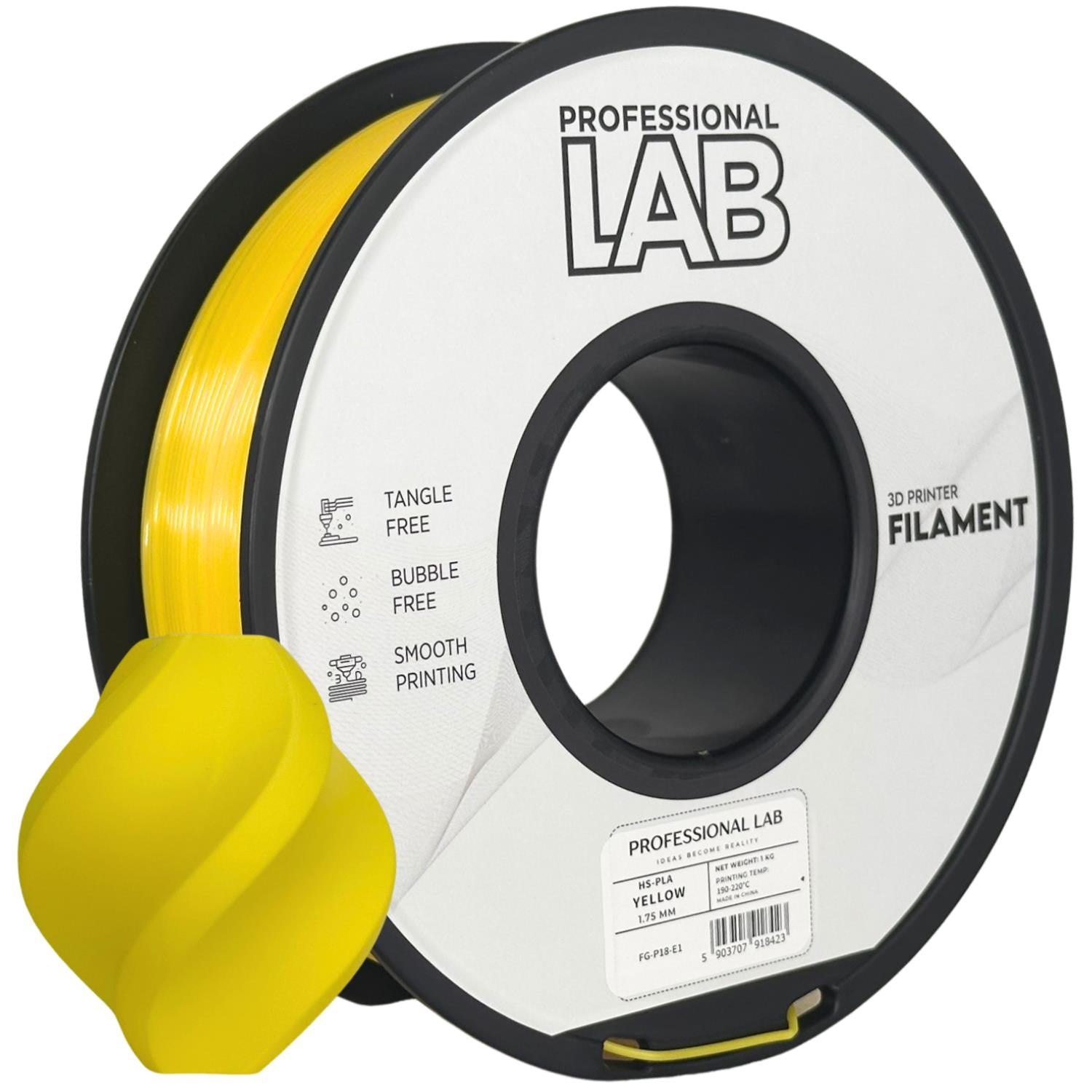 Cívka filamentu HS-PLA žlutá, Prof. Lab, 1,75 mm