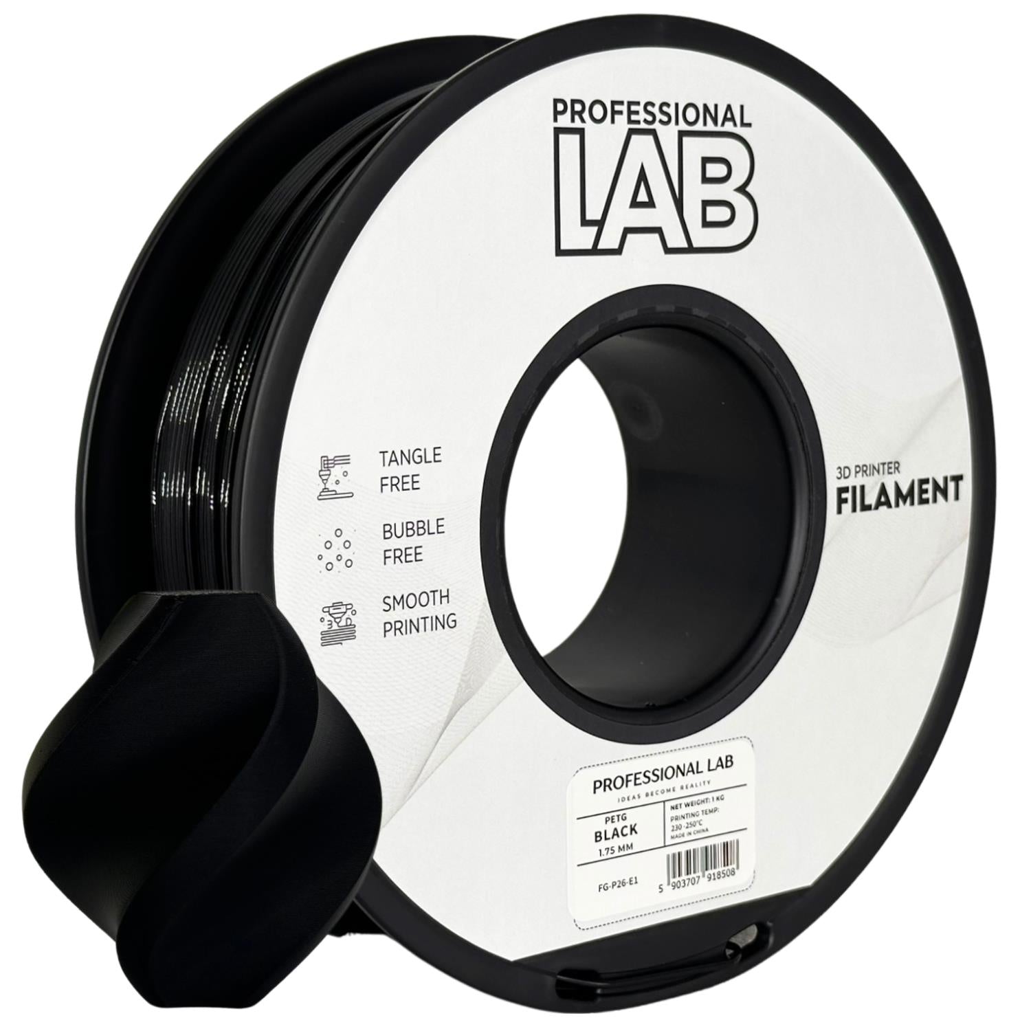Cívka filamentu PETG černá, Prof. Lab, 1,75 mm