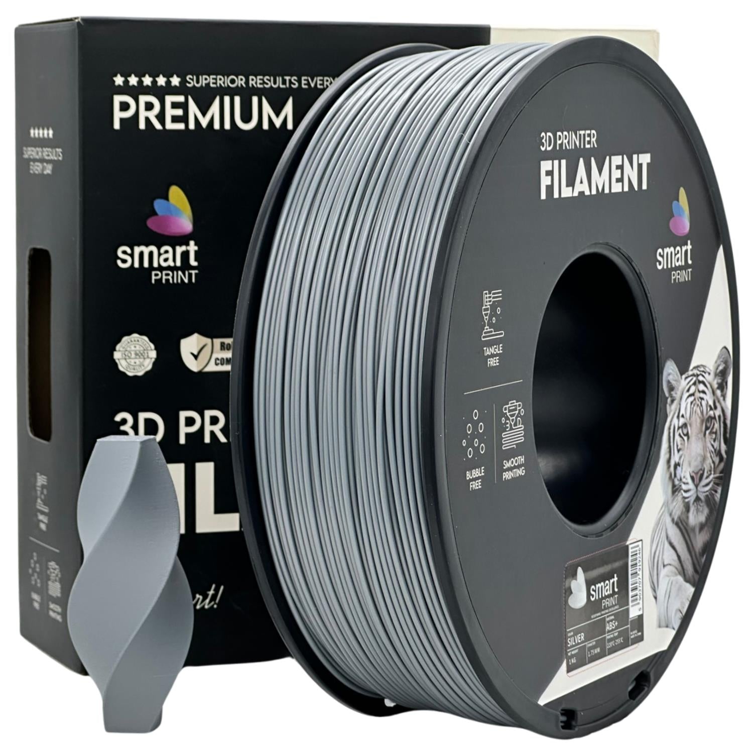 Cívka filamentu ABS+ stříbrná, Smart Print, 1,75 mm