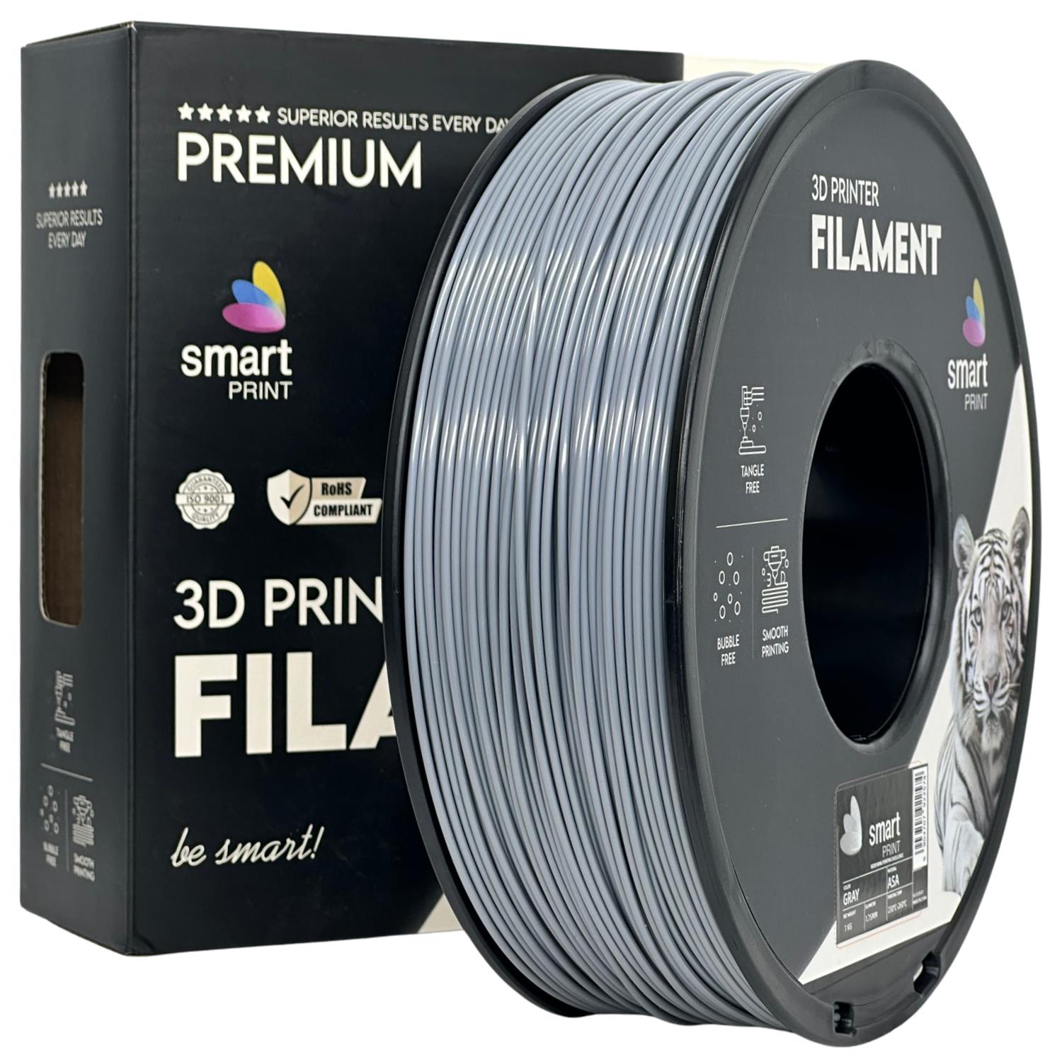 Cívka filamentu ASA šedá, Smart Print, 1,75 mm