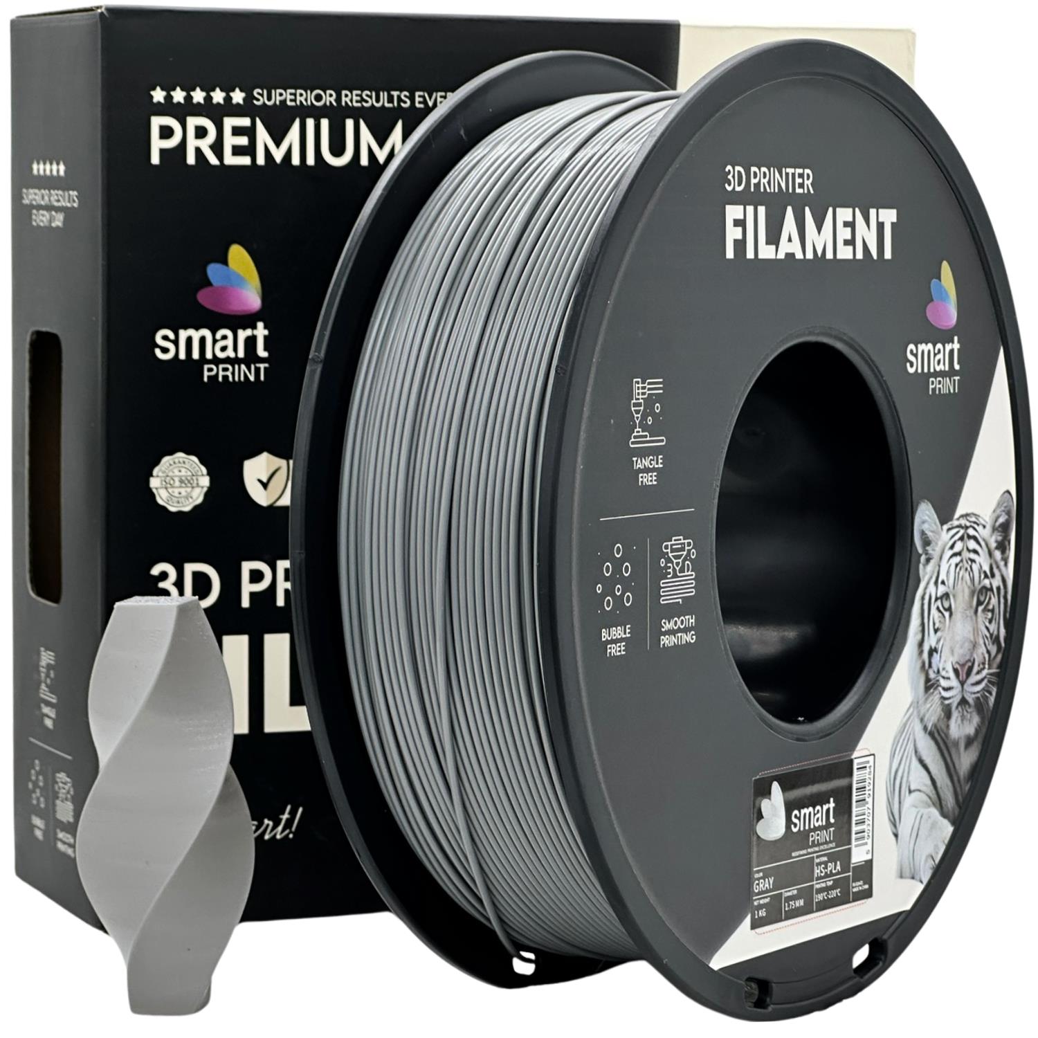 Cívka filamentu HS-PLA šedá, Smart Print, 1,75 mm