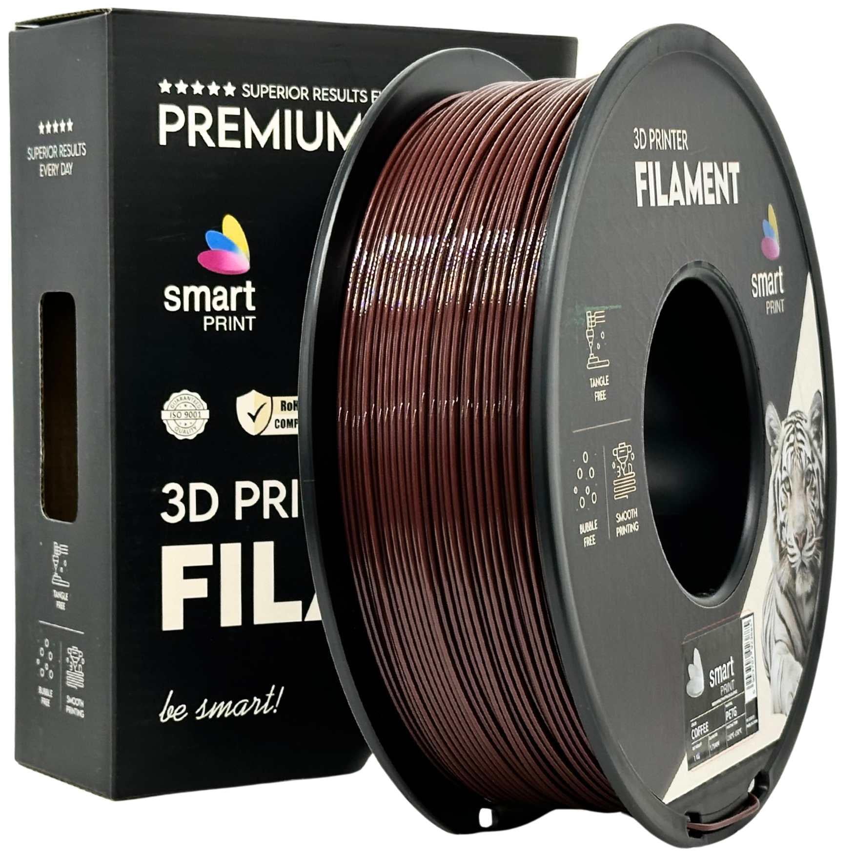 Cívka filamentu PETG kávová, Smart Print, 1,75 mm