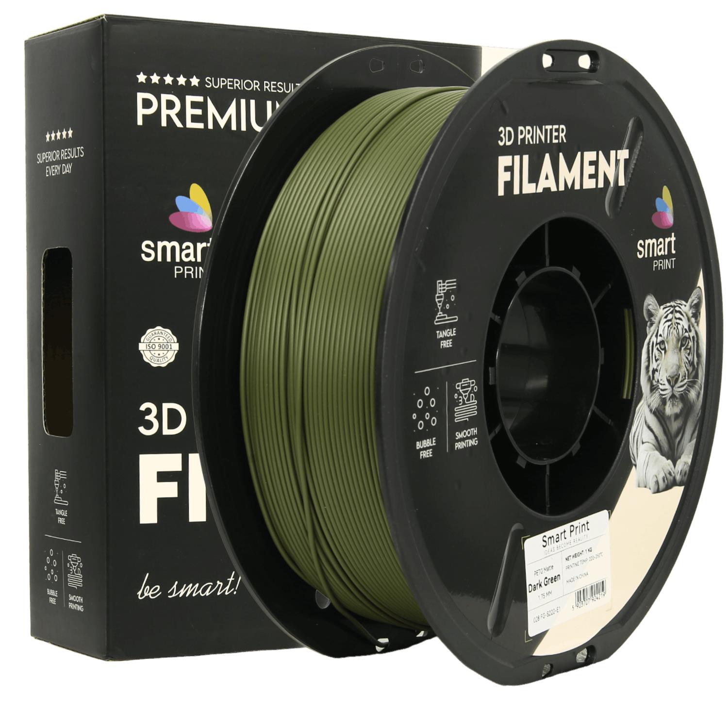 Cívka filamentu PETG matná tmavě zelená, Smart Print, 1,75 mm