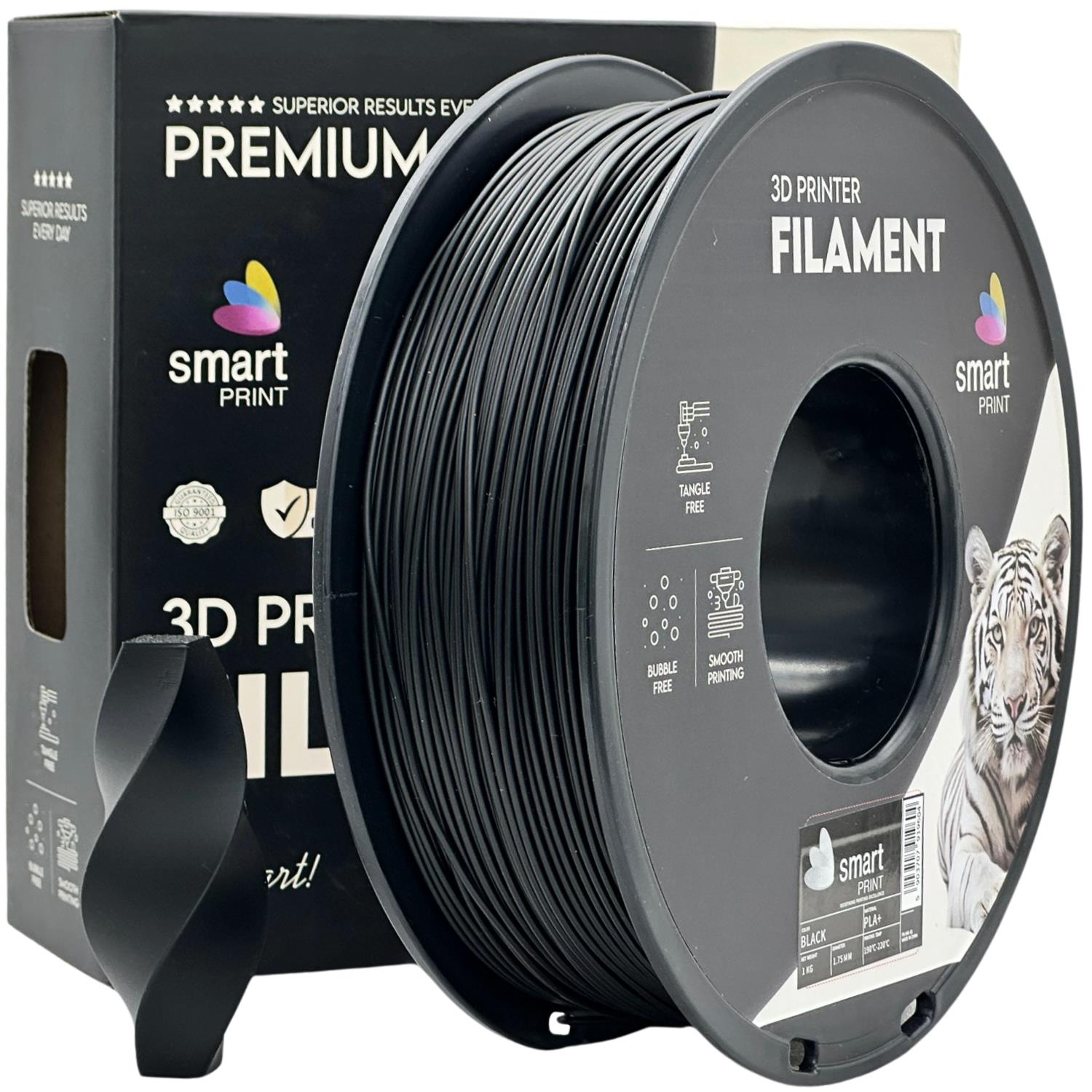 Cívka filamentu PLA+ černá, Smart Print, 1,75 mm