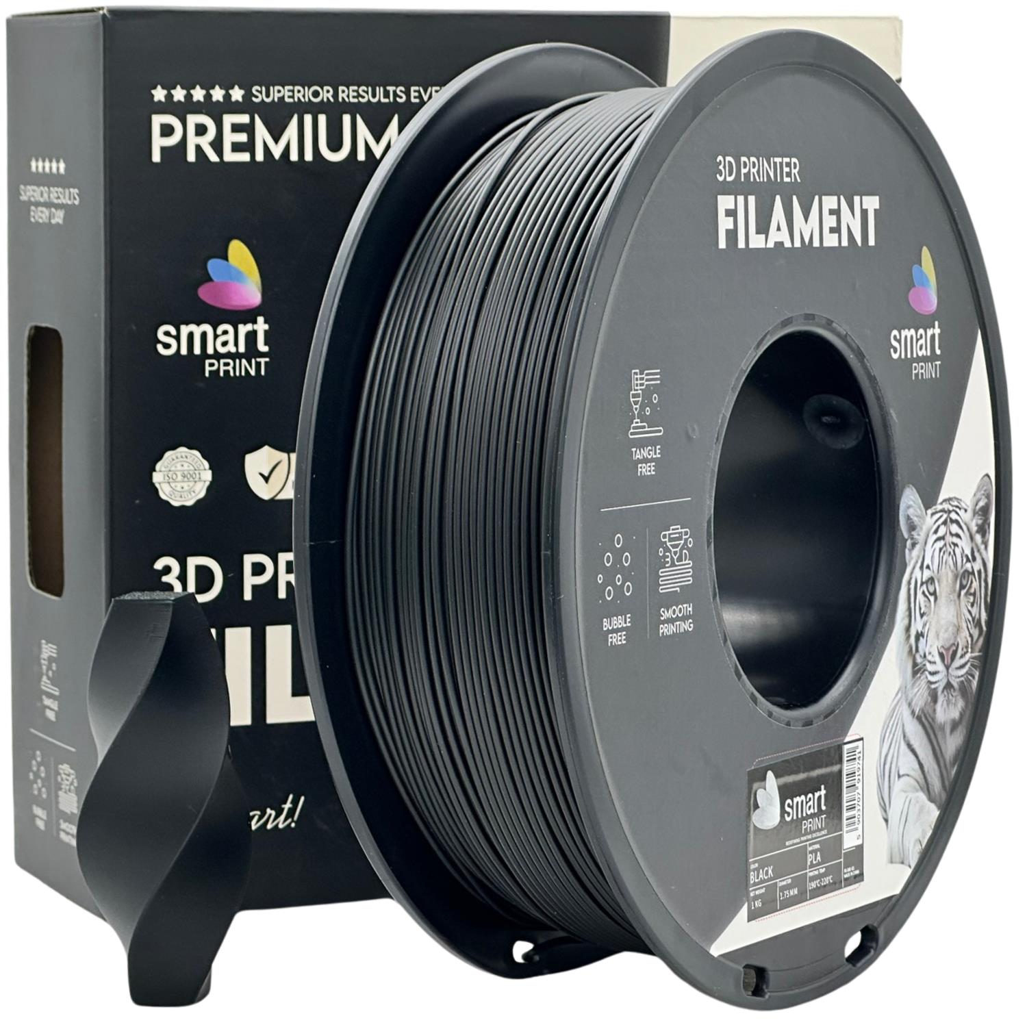 Cívka filamentu PLA černá, Smart Print, 1,75 mm